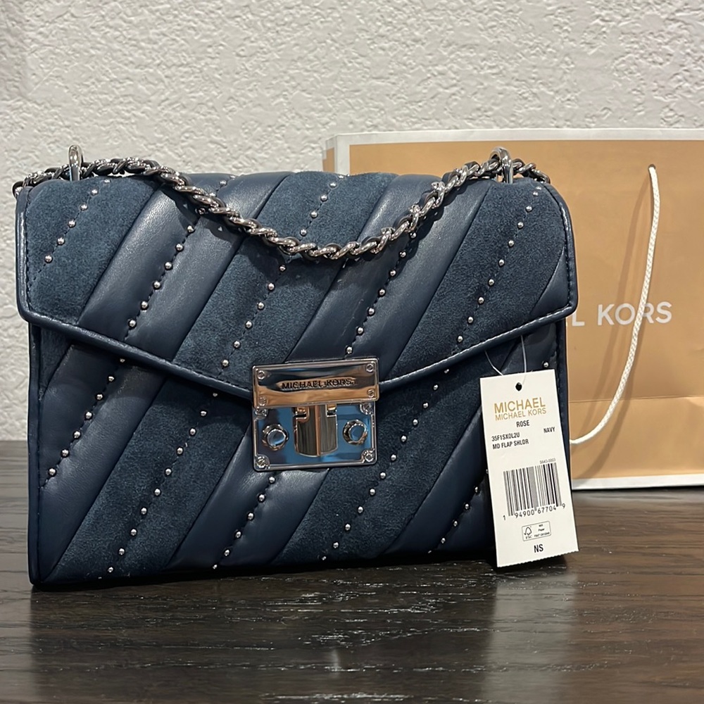 Michael Kors Rose Purse in Navy